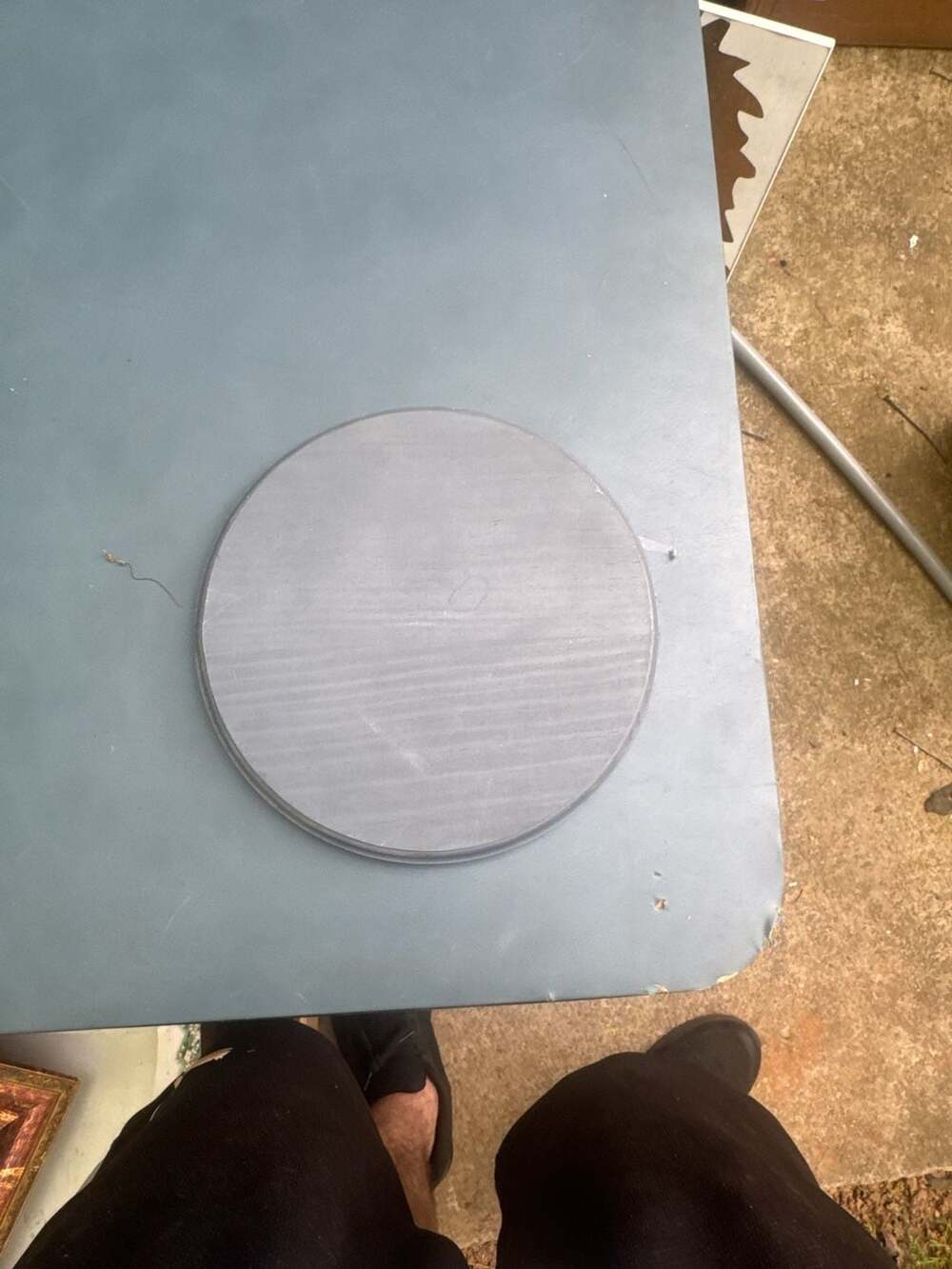 Round Wooden Craft Plaque Disc Painted Grey Finish